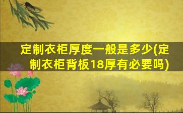 定制衣柜厚度一般是多少(定制衣柜背板18厚有必要吗)