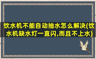 饮水机不能自动抽水怎么解决(饮水机缺水灯一直闪,而且不上水)