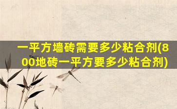 一平方墙砖需要多少粘合剂(800地砖一平方要多少粘合剂)