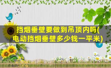 挡烟垂壁要做到吊顶内吗(电动挡烟垂壁多少钱一平米)