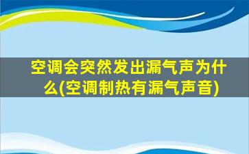 空调会突然发出漏气声为什么(空调制热有漏气声音)