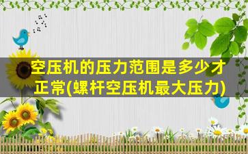 空压机的压力范围是多少才正常(螺杆空压机最大压力)