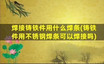 焊接铸铁件用什么焊条(铸铁件用不锈钢焊条可以焊接吗)