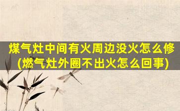 煤气灶中间有火周边没火怎么修(燃气灶外圈不出火怎么回事)
