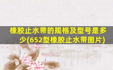 橡胶止水带的规格及型号是多少(652型橡胶止水带图片)