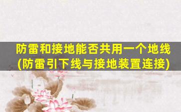 防雷和接地能否共用一个地线(防雷引下线与接地装置连接)
