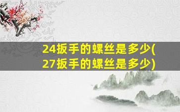 24扳手的螺丝是多少(27扳手的螺丝是多少)