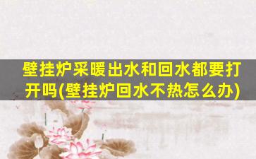 壁挂炉采暖出水和回水都要打开吗(壁挂炉回水不热怎么办)