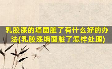 乳胶漆的墙面脏了有什么好的办法(乳胶漆墙面脏了怎样处理)