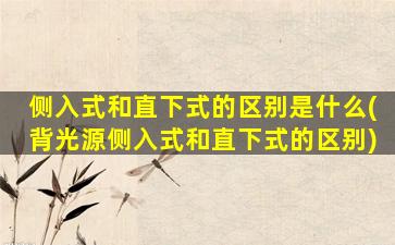 侧入式和直下式的区别是什么(背光源侧入式和直下式的区别)
