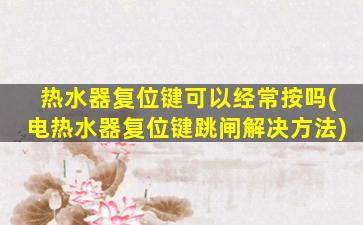 热水器复位键可以经常按吗(电热水器复位键跳闸解决方法)