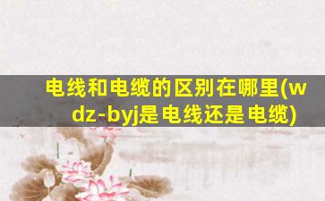 电线和电缆的区别在哪里(wdz-byj是电线还是电缆)