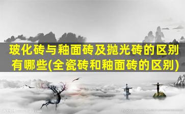 玻化砖与釉面砖及抛光砖的区别有哪些(全瓷砖和釉面砖的区别)