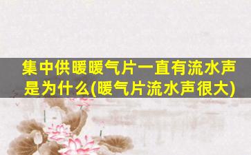 集中供暖暖气片一直有流水声是为什么(暖气片流水声很大)