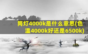 筒灯4000k是什么意思(色温4000k好还是6500k)