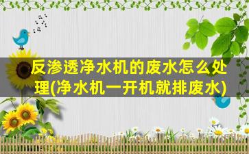 反渗透净水机的废水怎么处理(净水机一开机就排废水)