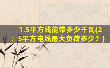 1.5平方线能带多少千瓦(2：5平方电线最大负荷多少？)