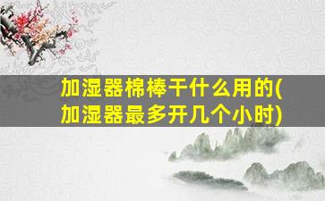 加湿器棉棒干什么用的(加湿器最多开几个小时)