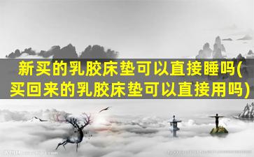 新买的乳胶床垫可以直接睡吗(买回来的乳胶床垫可以直接用吗)