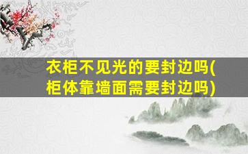 衣柜不见光的要封边吗(柜体靠墙面需要封边吗)