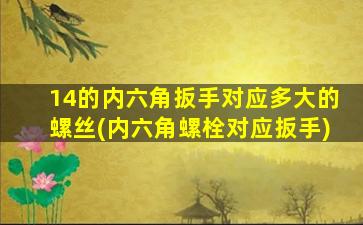 14的内六角扳手对应多大的螺丝(内六角螺栓对应扳手)