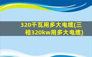320千瓦用多大电缆(三相320kw用多大电缆)