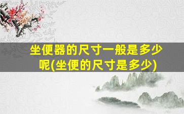 坐便器的尺寸一般是多少呢(坐便的尺寸是多少)