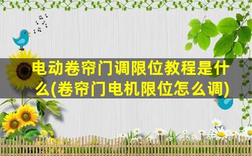 电动卷帘门调限位教程是什么(卷帘门电机限位怎么调)