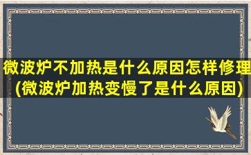 微波炉不加热是什么原因怎样修理(微波炉加热变慢了是什么原因)
