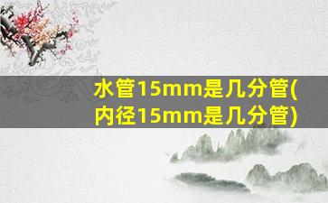 水管15mm是几分管(内径15mm是几分管)