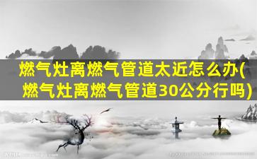 燃气灶离燃气管道太近怎么办(燃气灶离燃气管道30公分行吗)