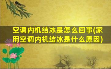 空调内机结冰是怎么回事(家用空调内机结冰是什么原因)