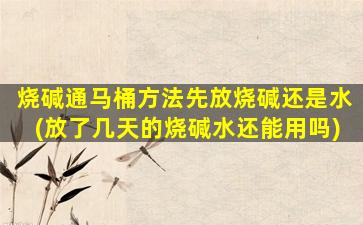 烧碱通马桶方法先放烧碱还是水(放了几天的烧碱水还能用吗)