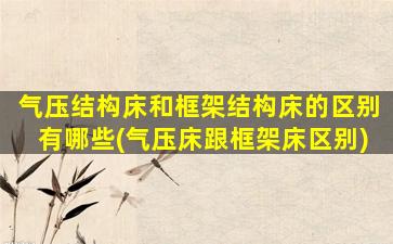 气压结构床和框架结构床的区别有哪些(气压床跟框架床区别)