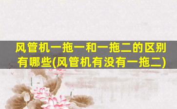 风管机一拖一和一拖二的区别有哪些(风管机有没有一拖二)