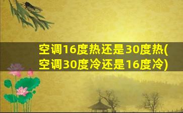 空调16度热还是30度热(空调30度冷还是16度冷)