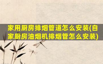 家用厨房排烟管道怎么安装(自家厨房油烟机排烟管怎么安装)