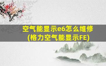 空气能显示e6怎么维修(格力空气能显示FE)