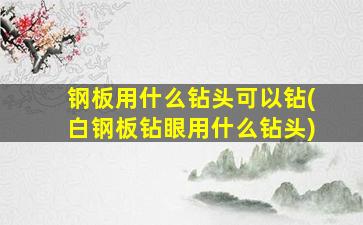 钢板用什么钻头可以钻(白钢板钻眼用什么钻头)