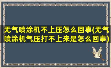 无气喷涂机不上压怎么回事(无气喷涂机气压打不上来是怎么回事)