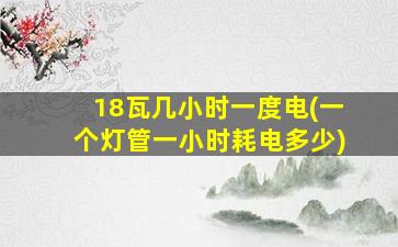 18瓦几小时一度电(一个灯管一小时耗电多少)
