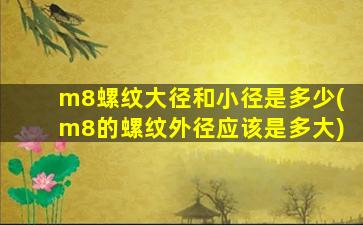 m8螺纹大径和小径是多少(m8的螺纹外径应该是多大)