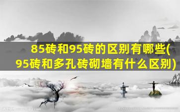 85砖和95砖的区别有哪些(95砖和多孔砖砌墙有什么区别)