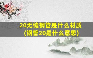 20无缝钢管是什么材质(钢管20是什么意思)