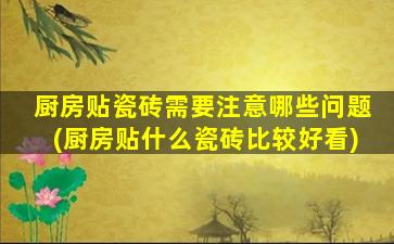 厨房贴瓷砖需要注意哪些问题(厨房贴什么瓷砖比较好看)
