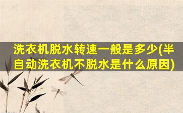 洗衣机脱水转速一般是多少(半自动洗衣机不脱水是什么原因)