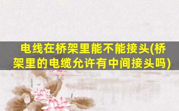 电线在桥架里能不能接头(桥架里的电缆允许有中间接头吗)
