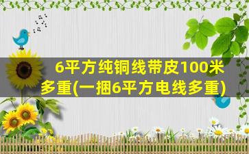 6平方纯铜线带皮100米多重(一捆6平方电线多重)