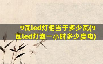 9瓦led灯相当于多少瓦(9瓦led灯泡一小时多少度电)