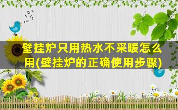 壁挂炉只用热水不采暖怎么用(壁挂炉的正确使用步骤)